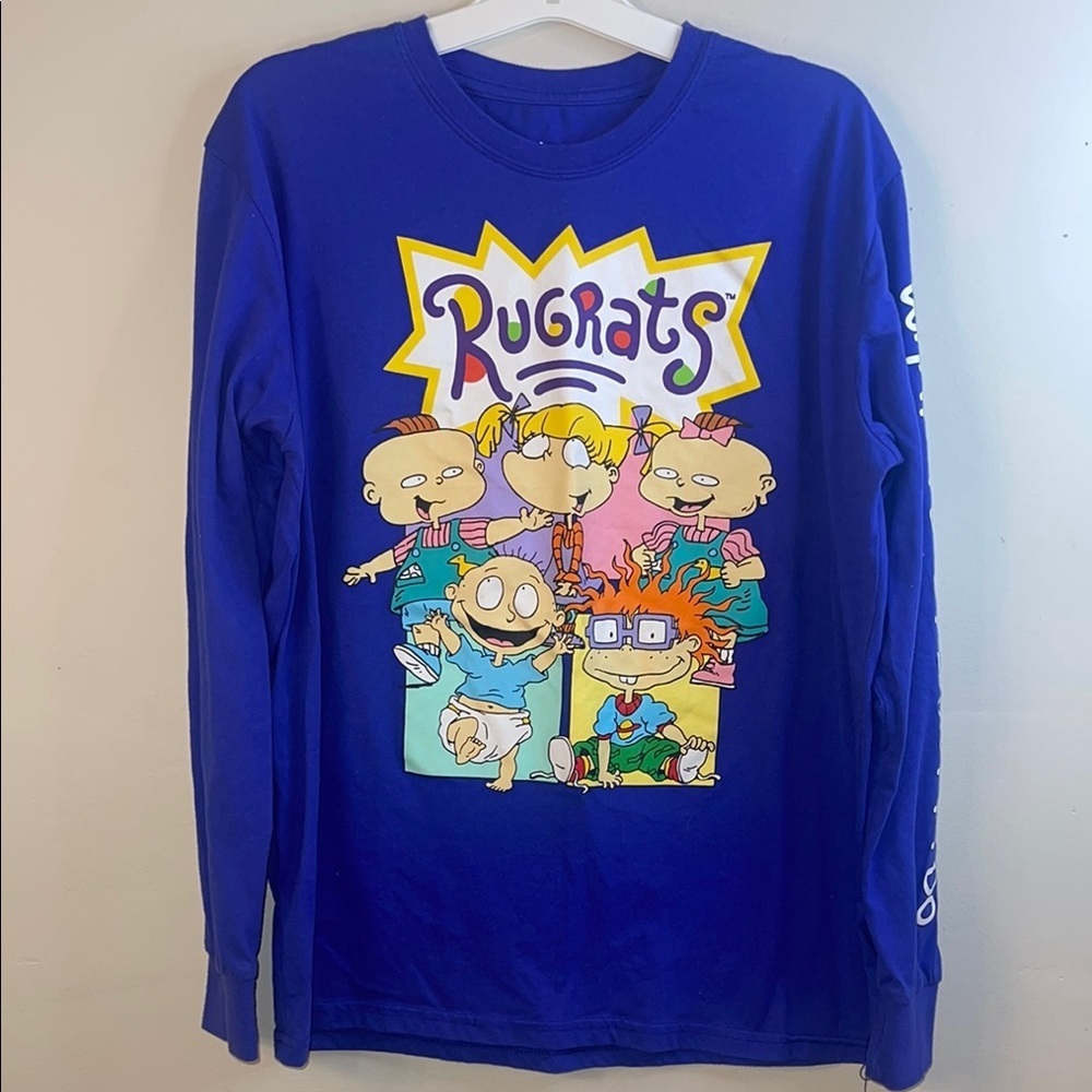 Nickelodeon Blue Long Sleeve Tee with Rugrats Graphic Print #85